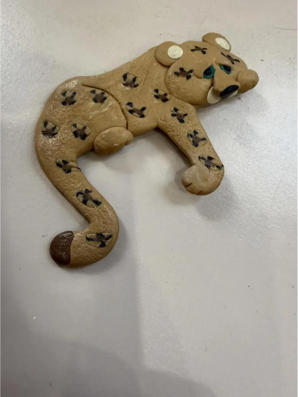 Handcrafted Clay Leopard Figurine
